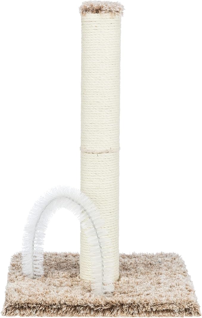 TRIXIE Lola Scratching Post with Grooming Brush, Durable Sisal, 24-in Tall, Brown