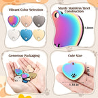 Hicarer 30 Pcs Stainless Steel Blank Pet ID Tags Personalized Dog Name Tag with Hollow Design Engraved on Both Sides Dog Cat Collar Name Accessories Regular Size DIY (Heart Shape)