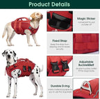 Kuoser Dog Life Jacket High Flotation, Reflective Dogs Life Vest for Swimming Boating, Adjustable Small Medium Large Dog lifejacket, Lightweight Dogs Life Preserver Rescue Handle Spring Summer Pool