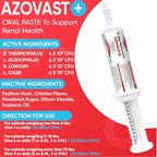 Azovast Plus Kidney Health Supplement for Dogs & Cats, Oral Paste (60 cc) - NO Refrigeration Required - Help Support Kidney Function & Manage Renal Toxins Chicken Flavor (Made in U.S.A(60cc)