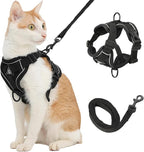 Cat Harness and Leash, Reflective Cat Harness Escape Proof for Walking, Adjustable Kitten Harness and Leash Set, 4 Buckles Easy Control Breathable Cat Vest Harness for All Types of Cats