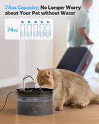 108oZ Cat Water Fountain, Pet Waterer Fountain with Ultra Silent Pump, Activated Carbon Filter Keep Water Fresh, Faucet Design, Anti Sputtering, Suit for All Kinds of Cat