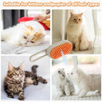 4-in-1 Steam Brush for Cats & Dogs - Grooming Tool with Vibration Massage, 360° Rotation & USB Charging, Pet Hair Remover for Shedding Control, Gentle on Skin