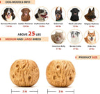 Willjoy 2-Pack Dog Chew Toys for Aggressive Chewers, Indestructible Ball-Shaped Dog Toys with Natural-Looking Grooved Texture, Durable Pine Wood & Tough Nylon, Bacon Flavor for Large Dogs