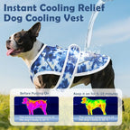 Dog Cooling Vest – Lightweight Pet Cooling Shirt 3D Breathable Mesh, Reflective Strips & UV Protection for Walking, Hiking, Park – Adjustable Fit Dog Cooler Jacket with D-Ring U-DCV04L