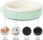 Love's cabin Round Donut Cat and Dog Cushion Bed, 30in Pet Bed for Medium or Large Dogs, Anti-Slip & Water-Resistant Bottom, Soft Durable Fabric Pet beds, Washable Calming Cat & Dog Bed Teal