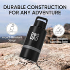 Insulated Dog Water Bottle with Travel Bowl, Portable Water Bottle Dispenser, Accessories for Car, Hiking, Camping, Outdoor, Leak-Proof, Detachable (DogDad-Black)