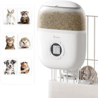Hanging Rabbit Feeder, Programmable Automatic Pet Feeder with Dry Food Dispenser, Desiccant Bag and Portion Control for Rabbits Cats and Small Animals
