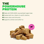 Get Joy Freeze Dried Superfood 100% Beef Liver Dog Treats, 16 Ounce Bag, Single Ingredient Organ Meat, High Protein, Vision, Skin & Coat Health, Muscle Repair, Grain Free, Gluten Free, Made in USA