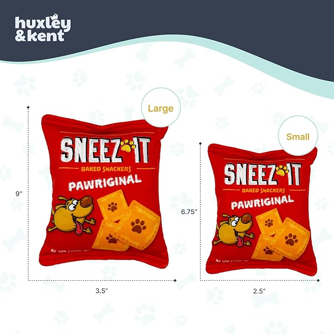 Huxley & Kent Funny Dog Toy w/Squeaker – Power Plush Squeaky Dog Toys for Small, Medium & Large Dogs – Soft Stuffed Animal for Indoor Play & Fetch - Sneez-It, Small