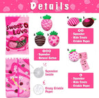 Valentine's Day Dog Toys, Squeaky Hide and Seek Dog Toy, Interactive Puzzle Dog Toys for Boredom and Stimulation, Valentine's Day Dog Gifts for Small and Medium Dogs (Strawberries, Pack of 7)