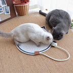 Cat Scratcher Mat, Natural Cotton Rope Cat Scratch Pad, 15.7'' Round Horizontal Floor Cat Scratching Pads for Indoor Cats, Cat Furniture Protector for Wall, Couch, Carpets, Sofas