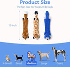 SHARLOVY Dog Squeaky Toys No Stuffing 3 Pack, Plush Crinkle Dog Toys for Large Breed, Durable Doggie Chew Cute Animals Puppy Toy for Teething