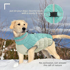 FUAMEY Dog Coat for Small Dogs,Waterproof Dog Winter Jacket with Harness Built in Puppy Cold Weather Coats Reflective Pet Vest with Zipper Warm Fleece Dogs Snowsuit Windproof Mint Green S