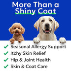 BARK&SPARK Omega 3 Fish Oil for Dogs - w/Wild Alaskan Salmon Oil for Dogs, Fish Oil Liquid Supplement for Pets, EPA+DHA Fatty Acids, Skin&Coat Support - Itch&Allergy Relief, Joint, Immune&Heart Health