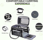 Lekereise Top Expandable Pet Carrier TSA Airline Approved Soft Sided Underseat Up to 15lbs Travel Carriers for Small Cats and Dogs with Convertable Dog Leash and Anti-Scratch Mesh