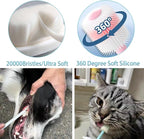 Dog Toothbrush, Finger Toothbrushes, 360 Degree Toothbrush, Triple Head Dog Toothbrushes, Double Head Toothbrush,Cleaning Brushes for Dog Cat Oral Dental Health (Blue, L)