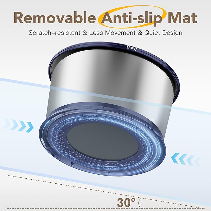 1.6 Gallon Dog Water Bowl, 6.5L/220oz Stainless Steel No Spill Water Bowls for Large Dogs, Super Large Capacity Splash Proof Pet Slow Drinking Water Bowl with Anti-Slip Mat for Mess Drinkers