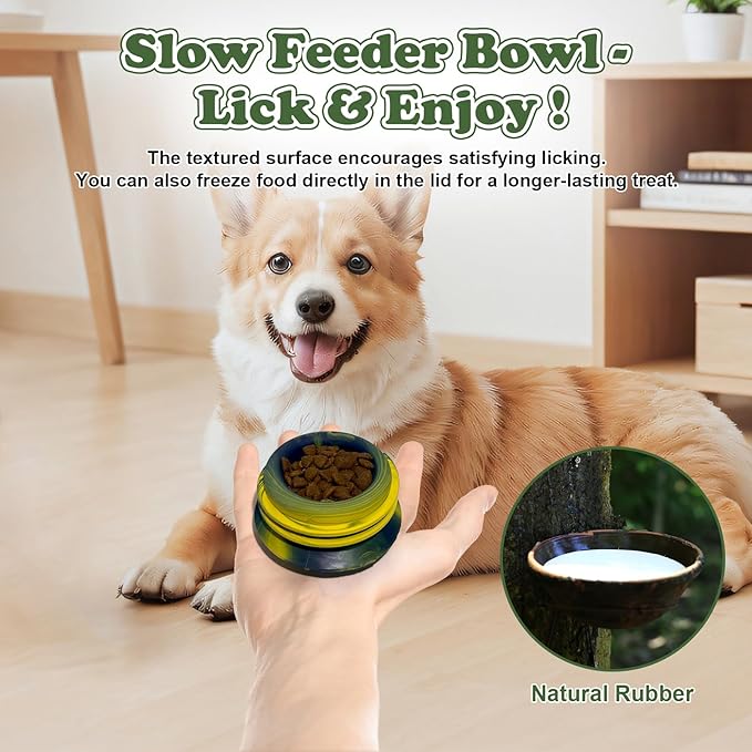 5-in-1 Frozen Dog Enrichment Toys,Interactive Dog Toys with DIY Freezable Fillable Mold,Natural Rubber,Dishwasher Safe（Small）