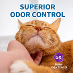 Made4Pets Cat Litter Crystals, Non Clumping Cat Litter Odor Control Kitty Litter Non Clumping No scooping Low Dust, Low Tracking, Lightweight, Dehydrates Waste, Lavender – 17.2 lbs (4 x 4.3 lb Packs)