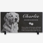 Personalized Engraved Pet Memorial Stone - Custom Granite Grave Marker for Dogs, Cats - Heartfelt Outdoor Garden Tombstone with Photo, In Loving Memory Keepsake Gift for Loss of Beloved Dog or Cat