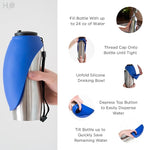 Portable Dog Water Bottle, 24 oz, Stainless Steel, Convenient Pet Water Dispenser, Collapsible Travel Bowl, Walking, Hiking, and Outdoor Activity, Compatible with Various Pets, Houd2Go (Orange, 24oz)