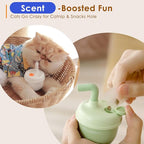 Automatic Laser Cat Interactive Toy, Self-Balancing 360° Auto-Spin Laser Pointer with Catnip Hole, Triple-Sensory – Kitten Sight, Smell & Touch, Boredom Relief Toy for Indoor Adult Cat (white)