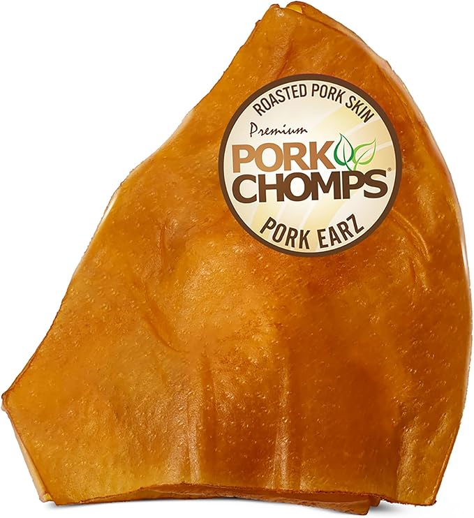Pork Chomps Roasted Pork Skin Dog Chews, 5-inch Ear Shapes, 1.6 Ounce (Pack of 1)