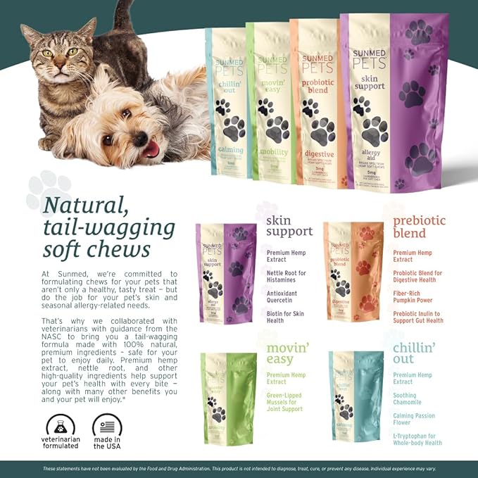 Chillin' Out Hemp Dog Chews with Chamomile & L-Tryptophan – Stress Relief, Calming & Relaxation for Dogs – Helps with Anxiety & Stressful Situations – 40 Count