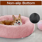 JOLLYVOGUE Dog Bed, Calming Anti-Anxiety Large Dog Bed, Fluffy Donut Cushion for Medium and Large Pets (27"/30"/36")