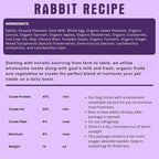 Freeze Dried Raw Dog Food, Rabbit Recipe, All Natural, No Synthetics, Made in USA with Goat's Milk & Organic Produce, High Protein, Complete Meal (14oz)