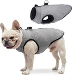 SCENEREAL Winter Dog Vest Coat with Harness Built In, Warm Puppy Jacket for Small Medium Dogs, Cold Weather Coat with Zipper, Fleece Puffer Vest Windproof Snow Clothes