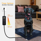 Toozey Large Pet Heating Pad, 6 Adjustable Temperature Dog Cat Heating Pad with Timer, Waterproof Heated Dog Bed with Chew Resistant Cord, Indoor Electric Pet Heated Mat 35x24in