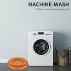 Heated Cat Beds for Indoor Cats Warming Cat Beds Super Soft Machine Washable Thermo Kitty Electric Heating Bed 19 Inches Round