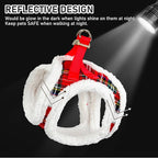 GAMUDA Small Dog Harness Collar and Leash Set, Step in No Chock No Pull Soft Mesh Adjustable Dog Vest Harnesses Plaid Reflective for Dogs Puppy Cats Kitten Rabbit (Warm Red, XXS)