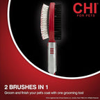 CHI Double Sided Grooming Brush for Dogs & Puppies | 2-in-1 Pin and Bristle Brush for All Coats