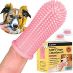 Jasper Dog Toothbrush, 360º Dog Tooth Brushing Kit, Cat Toothbrush, Dog Teeth Cleaning, Dog Finger Toothbrush, Dog Tooth Brush for Small & Large Pets, Dog Toothpaste Not Included - Pink 2-Pack