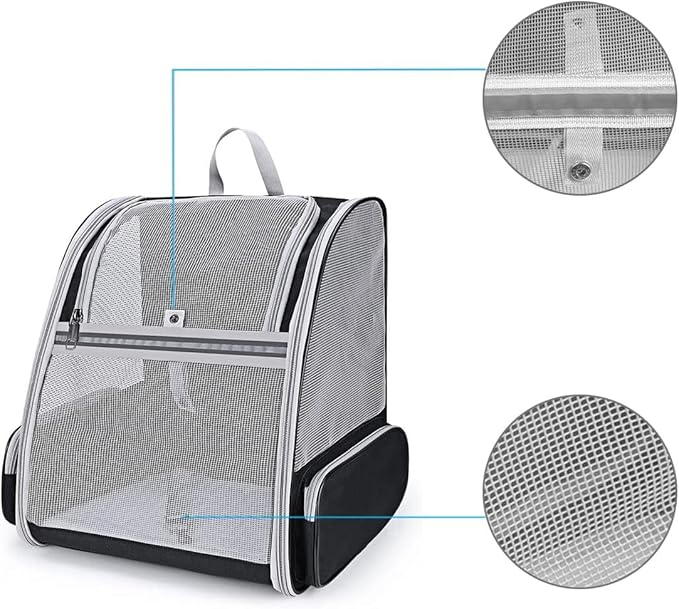 Cat Carrier Backpack, Dog Backpack, Ventilate Pet Cats Puppy Dogs Birds Bunny Backpack for Travel Indoor Outdoor Use(Grey)