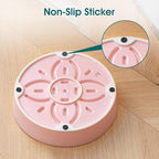 vancasso Ceramic Slow Feeder Dog Bowls, Puzzle Dog Food Bowls with Floral Maze, Anti -Slip Pet Food Dish for Large Breed, 3 Cups, Pink