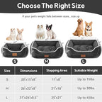 Rectangle Cat Dog Bed for Large Medium Small Pets Indoor Outdoor Machine Washable Sleeping Sofa Non-Slip Bottom Soft Puppy Bed Durable Orthopedic Calming Pet Cuddler (Medium, Dark Grey)