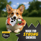 Bite Force -Durable & Strong Dog Toy Fox with Squeaker, Kevlar-Reinforced for Aggressive Chewers for Small Medium Large Dogs - Orange.