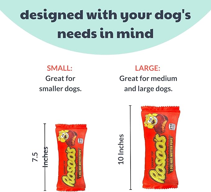 Huxley & Kent Funny Dog Toy w/Squeaker – Power Plush Squeaky Dog Toys for Small, Medium & Large Dogs – Soft Stuffed Animal for Indoor Play & Fetch - Roscos, Large