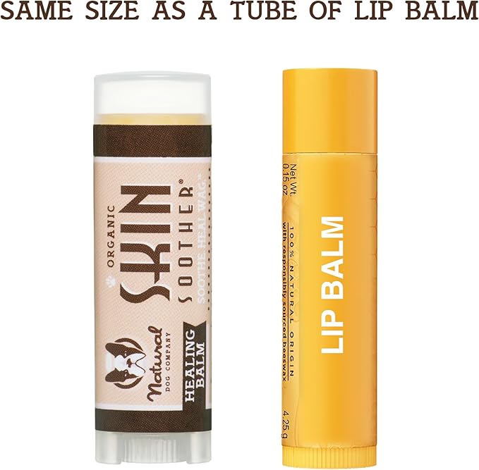 Natural Dog Company Skin Soother Balm for Irritation, Allergy & Itch Relief for Dogs, Hot Spot Treatment, Dog Moisturizer for Dry Skin, Healing Ointment, Coconut Oil & Vitamin E (0.15oz Travel Stick)