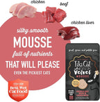 Tiki Cat After Dark, Velvet Mousse, Chicken & Beef Recipe in Chicken Broth, Grain & Potato Free Formula, with High Protein & Nutrient Dense Blended Irresistible Organ Meat, 2.8 oz. Pouch (12 Count)