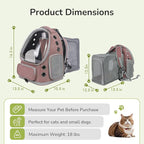 Cat Backpack Carrier for Large Cats, Expandable Cat Bubble Backpack, Dog Carriers for Small Medium Dogs, Airline Approved Pet Carrier for Travel Hiking Outdoor(Khaki)