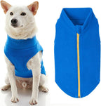 Gooby Zip Up Fleece Dog Sweater - Blue, 3X-Large - Warm Pullover Fleece Step-in Dog Jacket with Dual D Ring Leash for Small to Medium Dogs