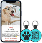 MYLUCKYTAG Silent Silicone QR Code Pet ID Tags Dog Tags - Pet Online Profile - Scan QR Receive Instant Pet Location Alert Email