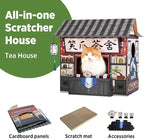 SMILE PAWS Cat Beds for Indoor Cats, Cardboard House with Scratchers, Tea House, Large Sturdy Cat Furniture Condo Cave Tent, Easy to Assemble Pet Toys Accessories Stuffs, Bunny Small Animals
