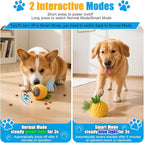 AIERSA Interactive Dog Toys, Automatic Dog Treat Ball Dispenser Toy to Keep Them Busy, Anti-Boredom Electric Moving Puzzle Dog Toys, Self-Rolling Treat Ball Toy for Small and Medium Dogs (Pineapple)
