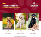 NaturVet Bladder Support Plus Cranberry for Dogs, 60 ct Soft Chews, Made in The USA with Globally Source Ingredients